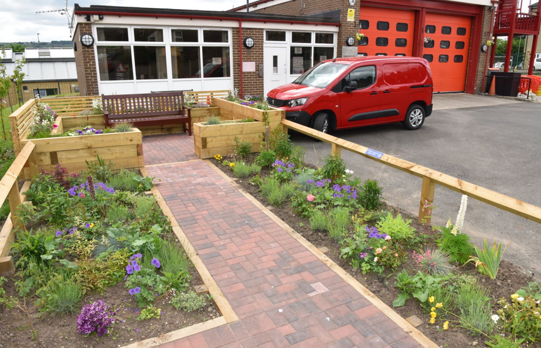 Community garden at fire station. 