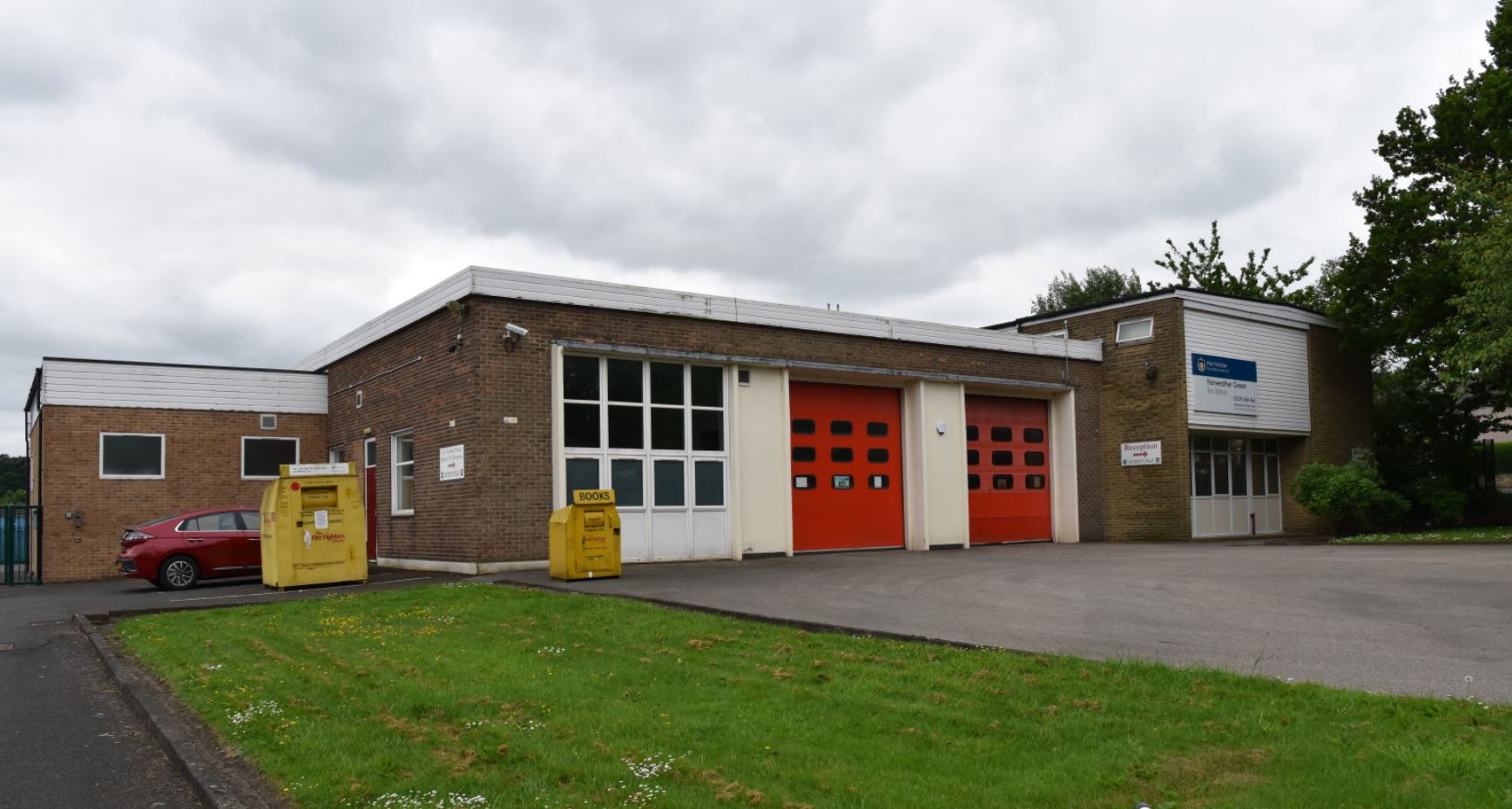 Front of Fairweather Green fire station. 