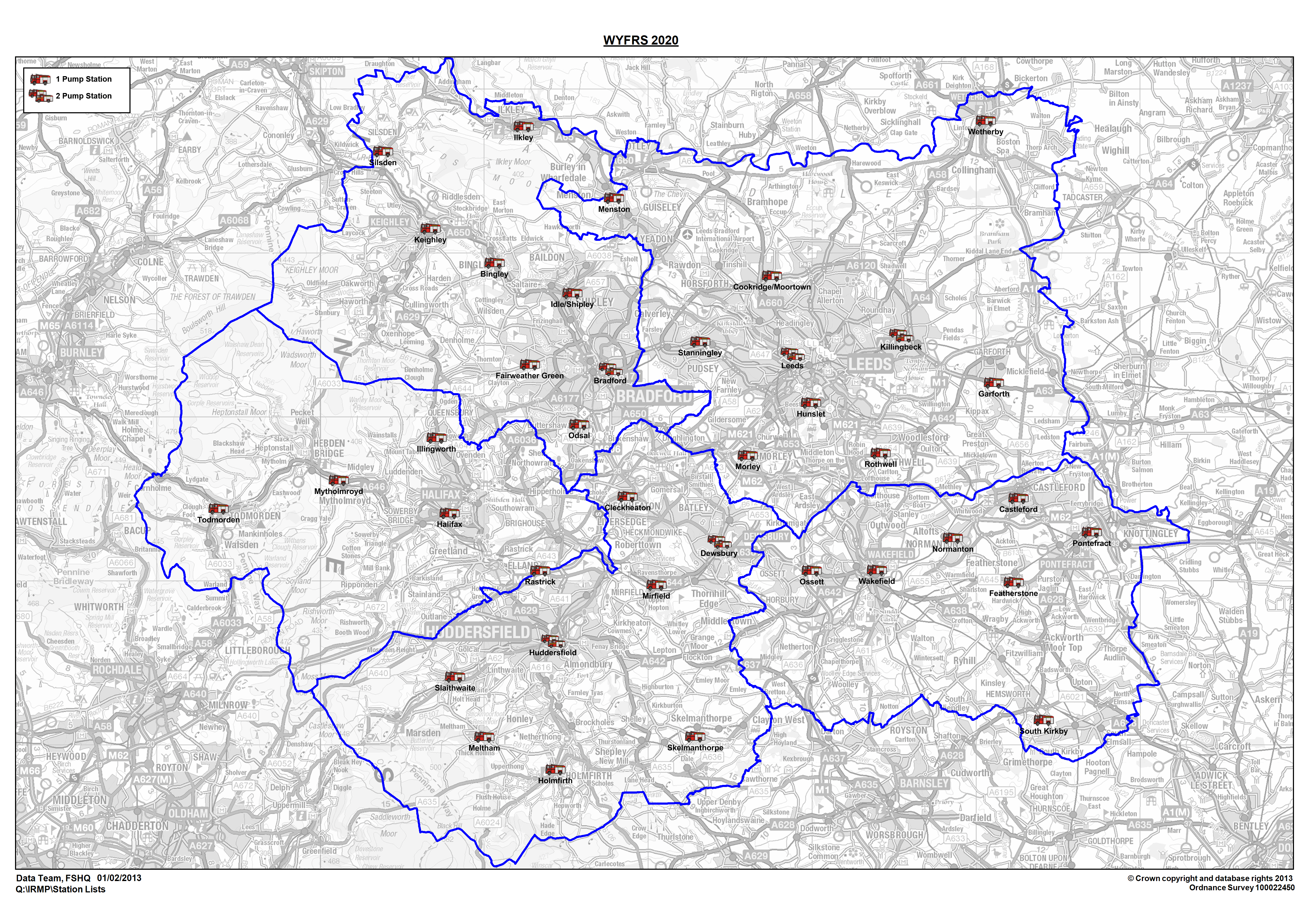 Map of WYFRS pumps and where they are based.