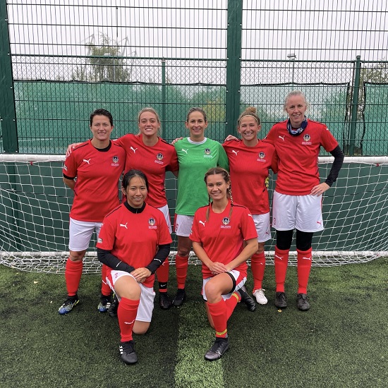 Team of WYFRS female football players