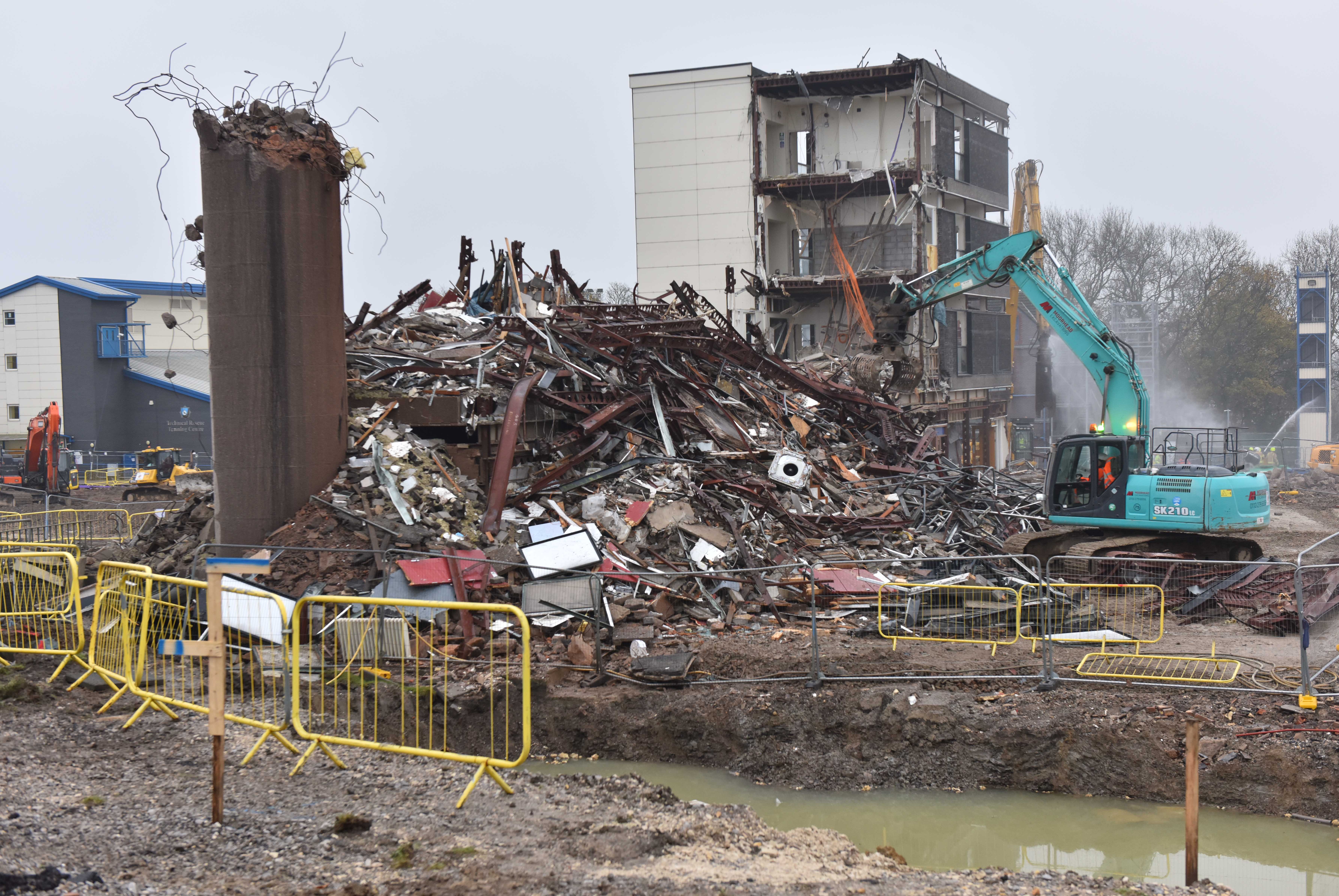 West Yorkshire Fire and Rescue Service HQ being demolished