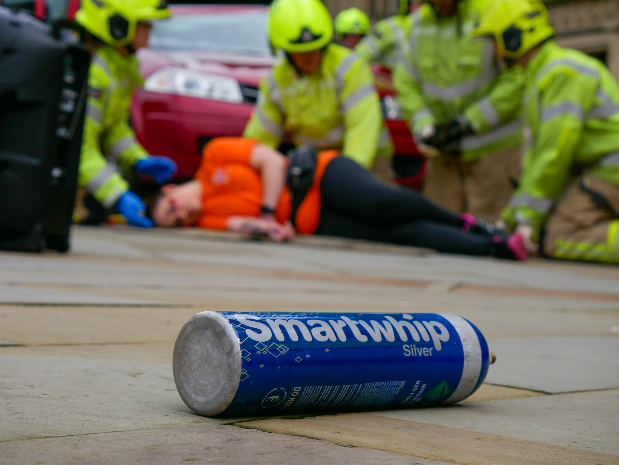 WYFRS demonstrated the dangers of taking nitrous oxide while behind the wheel