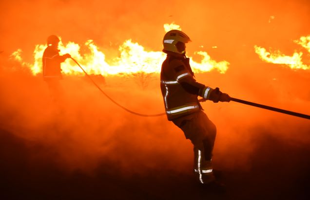 A cornfield fire in the summer of 2022 in West Yorkshire