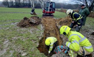 Prince the horse is rescued from a sink hole