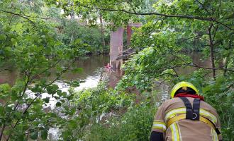 Water rescue training exercise on the River Calder