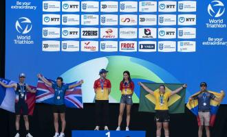 Lorna Dodd on the podium