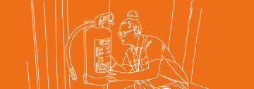 Fire protection line drawing icon