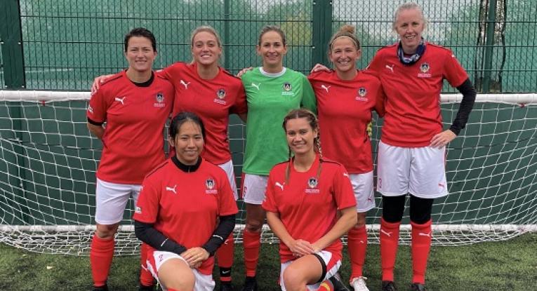 Team of WYFRS female football players